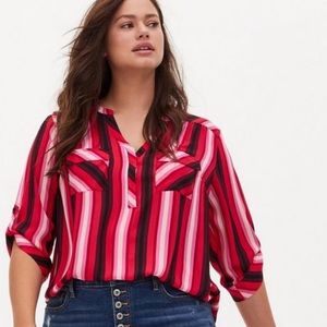 Torrid Harper Georgette Pullover 3/4 Sleeve Blouse nwot size 4